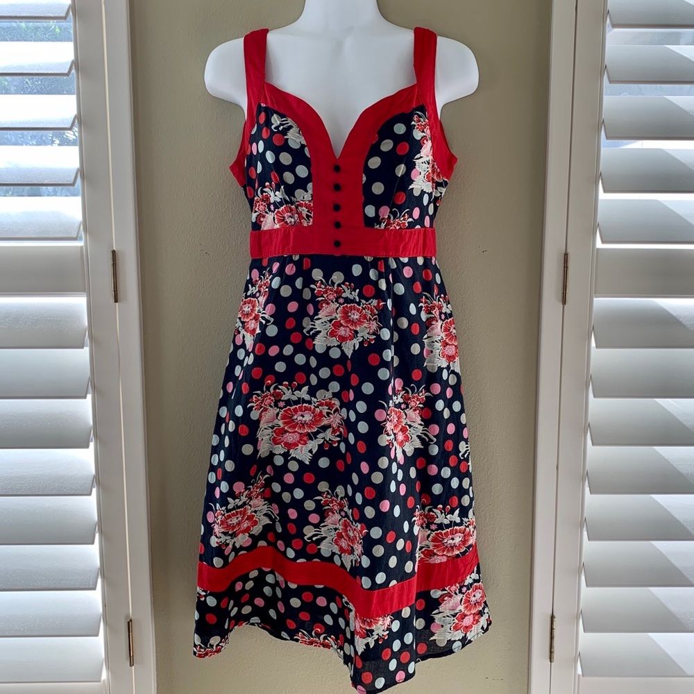 Sam & Max Polka Dot sleeveless tie back dress